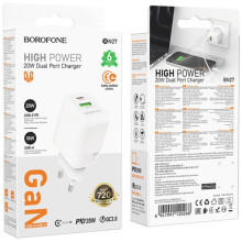 СЗУ Borofone BN27 Fuente PD20W+QC3.0 (1USB-A/1C) – Белый