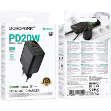СЗУ Borofone BA96A Ilustre with digital display PD20W+QC3.0 (1USB-A/1C) – Черный