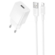 СЗУ Borofone BAS71A Source 10.5W (1USB-A) + кабель USB to Lightning – Белый