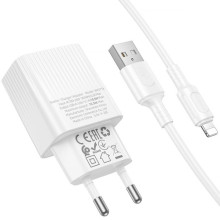 СЗУ Borofone BAS71A Source 10.5W (1USB-A) + кабель USB to Lightning – Белый