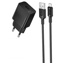 СЗУ Borofone BAS71A Source 10.5W (1USB-A) + кабель USB to MicroUSB – Черный