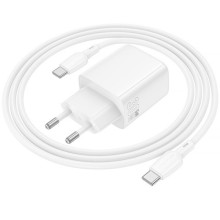 СЗУ Borofone BN29 Fuente PD30W+QC3.0 (1USB-A/1C) + кабель Type-C to Type-C – Белый