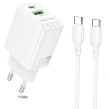 СЗУ Borofone BN27 Fuente PD20W+QC3.0 (1USB-A/1C) + кабель Type-C to Type-C