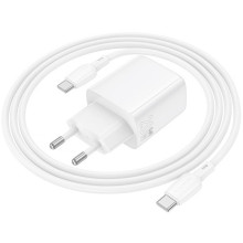 СЗУ Borofone BN27 Fuente PD20W+QC3.0 (1USB-A/1C) + кабель Type-C to Type-C – Белый