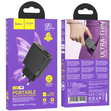 СЗУ Hoco N38 Delgado PD20W+QC3.0 (1USB-A/1C) – Черный