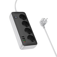 Подовжувач Hoco AC22 Sunlight (PD30W/1C/3A/4xSocket) (3m) – Чорний