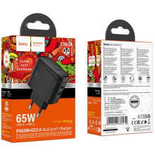 СЗУ Hoco CS63A Bright PD65W (1USB-A/1C) – Черный