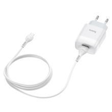 СЗУ Hoco C72A Glorious 2.1A (1USB-A) + кабель USB to MicroUSB – Белый