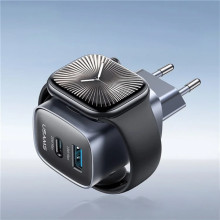 СЗУ Usams US-CC293 T67 Multifunctional iWatch Charger 20W (1USB-A/1C) – Черный