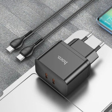 МЗП Hoco N29 PD35W (2USB-C) + кабель Type-C to Type-C – Чорний