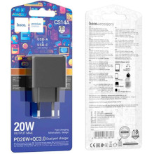 МЗП Hoco CS14A PD20W+QC3.0 (1USB-A/1C) – Чорний
