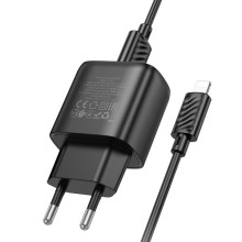 МЗП Hoco C141A Smart 2.1A (2USB-A) + кабель USB to Lightning – Чорний