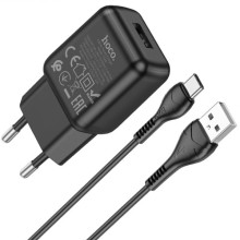 МЗП Hoco C96A (1USB/2.1A) + кабель USB to Type-C – Чорний