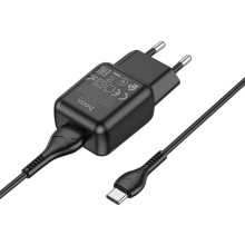 МЗП Hoco C96A (1USB/2.1A) + кабель USB to Type-C – Чорний