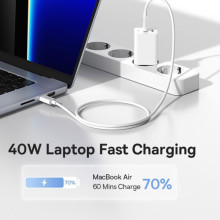 СЗУ Baseus GaN5 Pro OS + Type-C to Type-C 40W (CCGP18010) – Белый