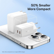 СЗУ Baseus GaN5 Pro OS + Type-C to Type-C 40W (CCGP18010) – Белый