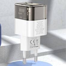 СЗУ Hoco C131A Platium PD30W+QC3.0 (1USB-A/1C) + кабель Type-C to Lightning – Черный