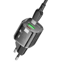 СЗУ Borofone BN17 Sunlight PD20W+QC3.0 (1USB-A/1C) + кабель Type-C to Type-C – Черный