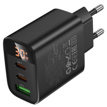 СЗУ Borofone BA98A Ilustre with digital display PD30W (1USB-A/2C) – Черный