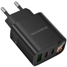 МЗП Borofone BA98A Ilustre with digital display PD30W (1USB-A/2C) – Чорний
