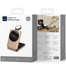 БЗП WIWU Wi-W038 Triple 3 in 1 wireless charger – Золотий
