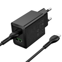 МЗП Hoco N71 Nuevo PD30W+QC3.0 (1USB-A/1C) + кабель Type-C to Lightning