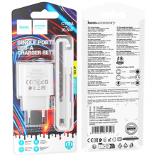 МЗП Hoco C109A Fighter 10.5W (1USB-A) + кабель USB to Lightning – Білий