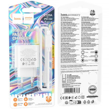 МЗП Hoco C109A Fighter PD20W+QC3.0 (1USB-A/1C) + кабель Type-C to Type-C – Білий
