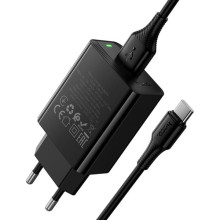 МЗП Hoco CS92A Leader 18W+QC3.0 (1USB-A) + кабель USB to Type-C – Чорний
