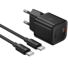СЗУ Hoco N66 Ingenious PD35W (1USB-C) + кабель Type-C to Type-C – Черный