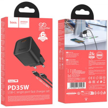 СЗУ Hoco N66 Ingenious PD35W (1USB-C) + кабель Type-C to Type-C – Черный