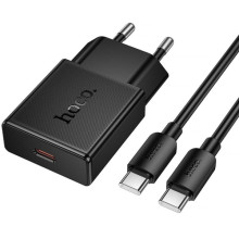 СЗУ Hoco N74 Speed ultra-thin PD25W (1USB-C) + кабель Type-C to Type-C – Черный