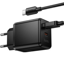 СЗУ Hoco C157A Smart PD30W+QC3.0 (1USB-A/1C) + кабель USB to Type-C – Черный