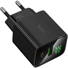 СЗУ Hoco CS84A Excellent with digital display PD30W+QC3.0 (1USB-A/1C) – Черный