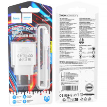 СЗУ Hoco C109A Fighter 10.5W (1USB-A) + кабель USB to MicroUSB – Белый