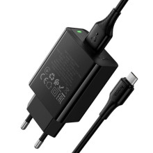 СЗУ Hoco CS92A Leader 18W+QC3.0 (1USB-A) + кабель USB to MicroUSB – Черный