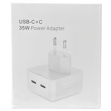 СЗУ 35W Dual Mini Power Adapter for Apple (2USB-C) (AA) (box) – Белый