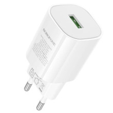 МЗП Borofone BA102A Pudding QC3.0 (1USB-A) + кабель USB to MicroUSB – Білий