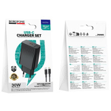 МЗП Borofone BAS75A Source PD30W (1USB-C) + кабель Type-C to Lightning – Чорний