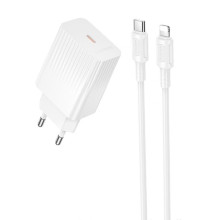 МЗП Borofone BAS75A Source PD30W (1USB-C) + кабель Type-C to Lightning – Білий