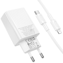 МЗП Borofone BAS75A Source PD30W (1USB-C) + кабель Type-C to Lightning – Білий