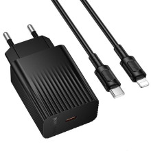 МЗП Borofone BAS73A Source PD20W (1USB-C) + кабель Type-C to Lightning – Чорний