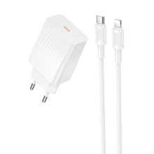 МЗП Borofone BAS73A Source PD20W (1USB-C) + кабель Type-C to Lightning – Білий