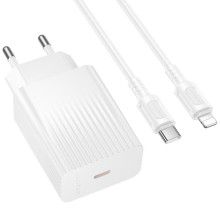 МЗП Borofone BAS73A Source PD20W (1USB-C) + кабель Type-C to Lightning – Білий