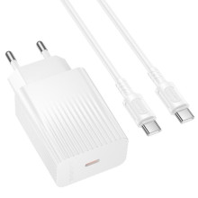 МЗП Borofone BAS73A Source PD20W (1USB-C) + кабель Type-C to Type-C – Білий