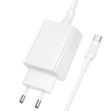 МЗП Borofone BAS73A Source PD20W (1USB-C) + кабель Type-C to Type-C – Білий