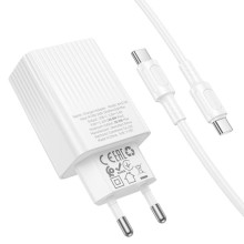 МЗП Borofone BAS73A Source PD20W (1USB-C) + кабель Type-C to Type-C – Білий