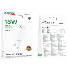 МЗП Borofone BA102A Pudding QC3.0 (1USB-A) – Білий