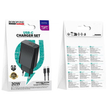 МЗП Borofone BAS75A Source PD30W (1USB-C) + кабель Type-C to Type-C – Чорний