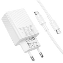 МЗП Borofone BAS75A Source PD30W (1USB-C) + кабель Type-C to Type-C – Білий